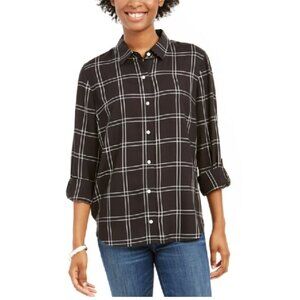 Tommy Hilfiger Windowpane Plaid Roll-Tab Shirt